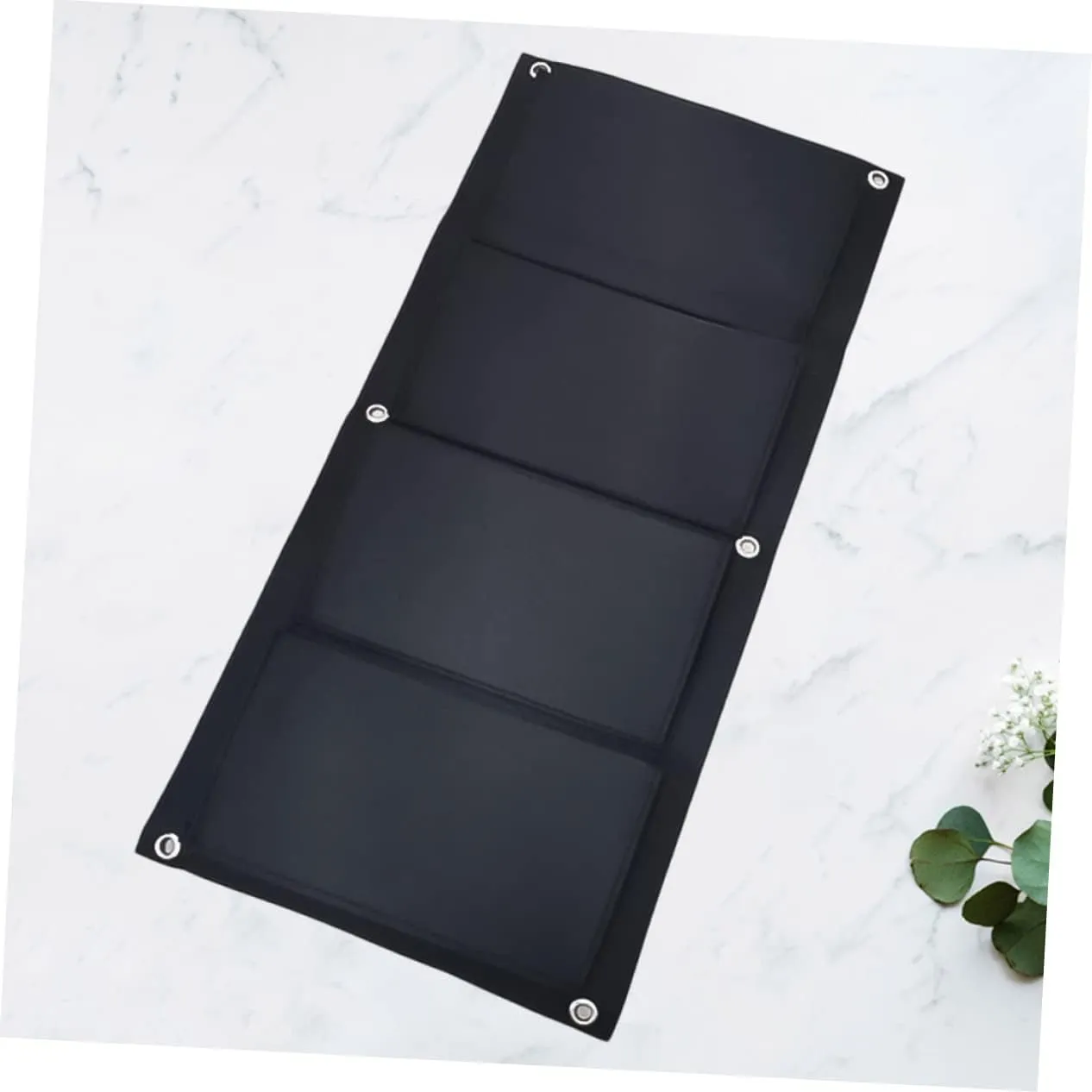 MERRYHAPY Wall Hanging Planting Bag 4 Pockets Felt Material Space-Saving Plant Container Black 65cm