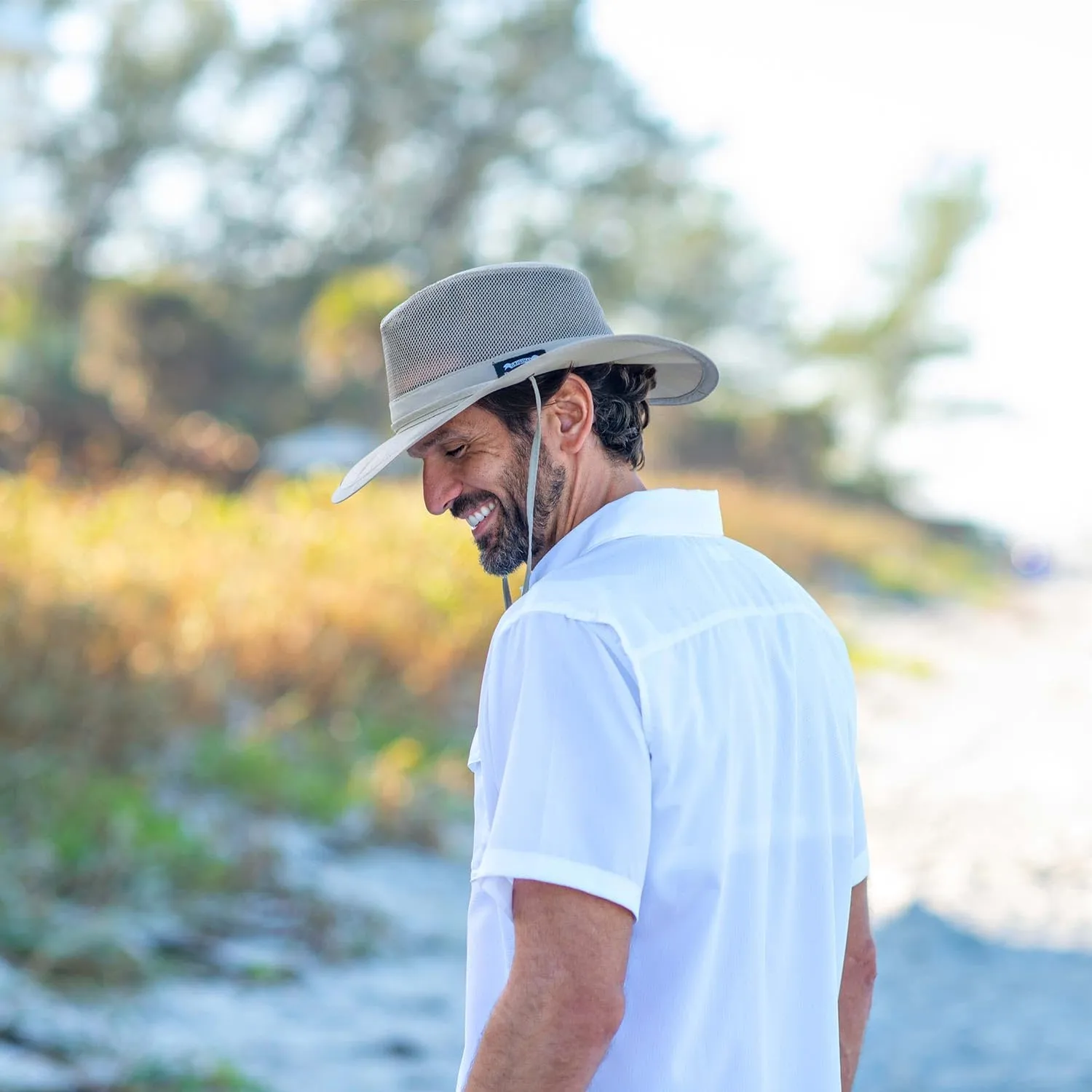 Mesh Crown Safari Men's Sun Hat, 3" Brim, Adjustable Chin Cord, UPF (SPF) 50  Sunhat Protection