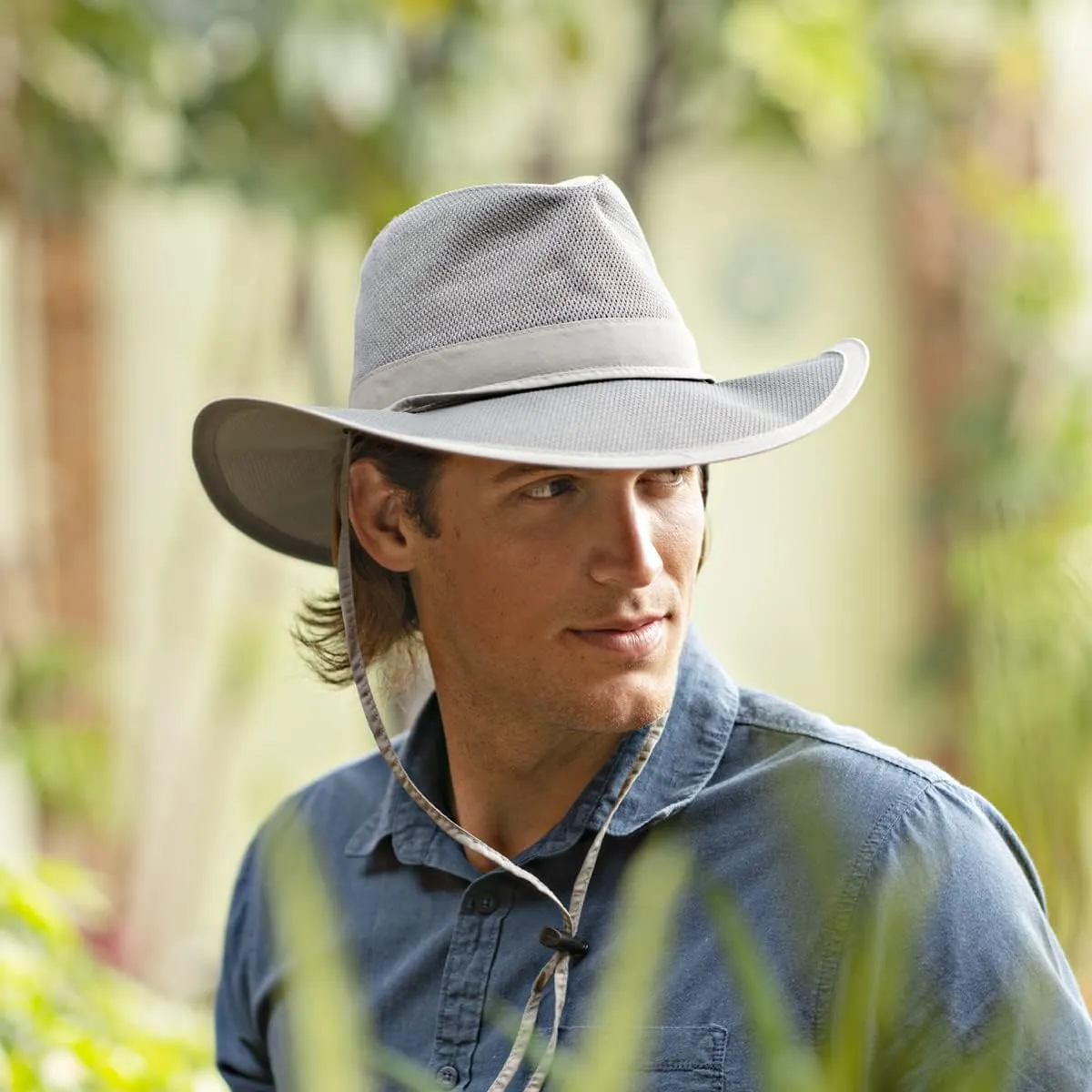 Mesh Crown Safari Men's Sun Hat, 3" Brim, Adjustable Chin Cord, UPF (SPF) 50  Sunhat Protection