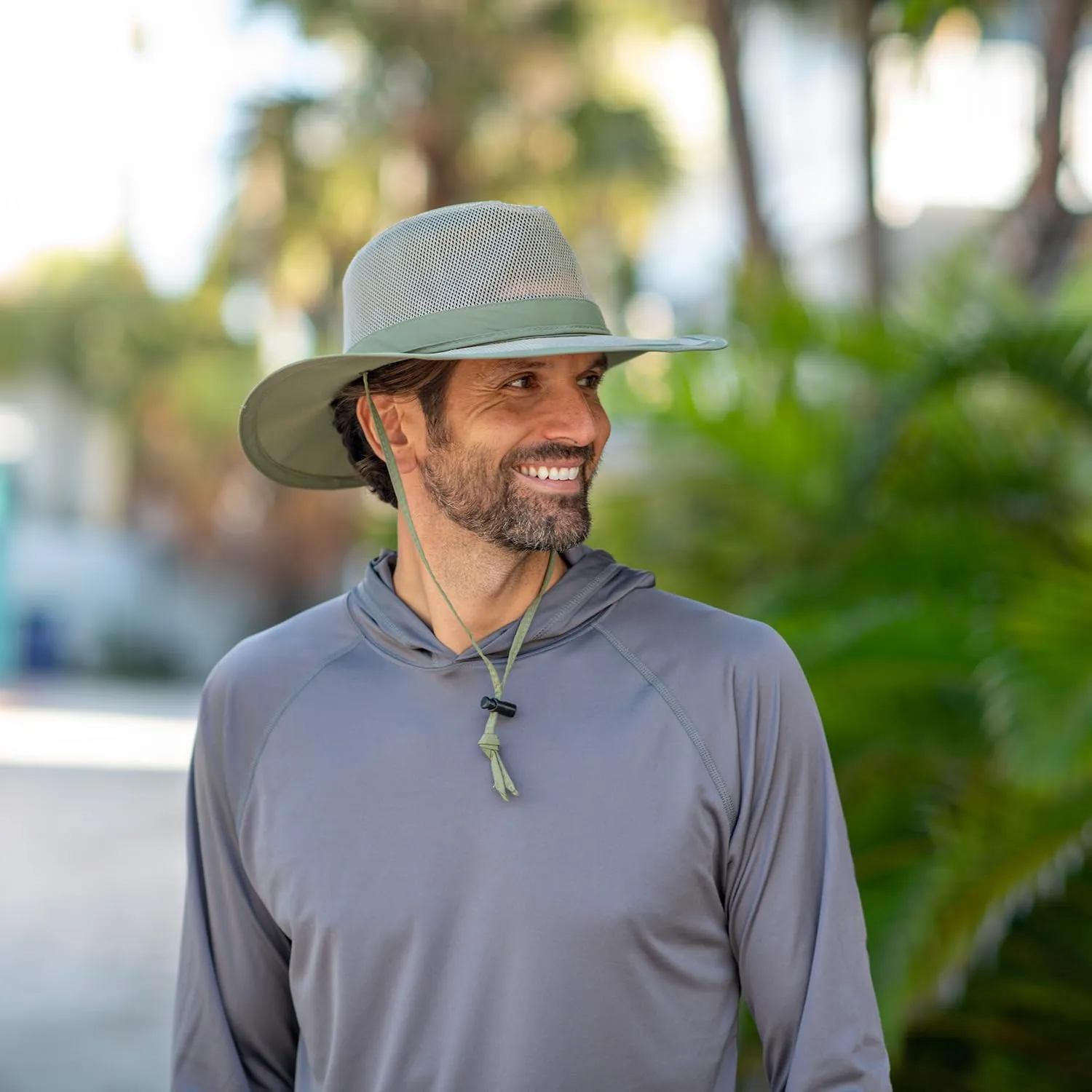 Mesh Crown Safari Men's Sun Hat, 3" Brim, Adjustable Chin Cord, UPF (SPF) 50  Sunhat Protection