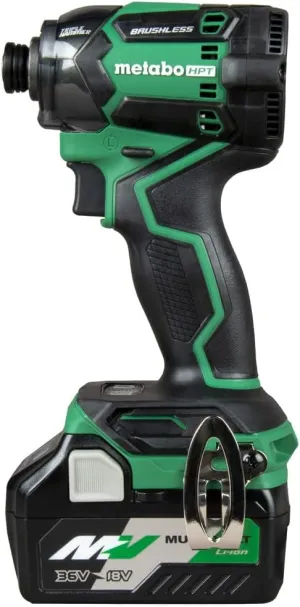 Metabo HPT 36V MultiVolt™ Cordless Triple Hammer BOLT Power Impact Driver Set, 1/4-Inch Chuck, Compact Lightweight Power Tool with 2.0Ah Lithium-Ion Metabo Battery, Charger and Case, WH36DC