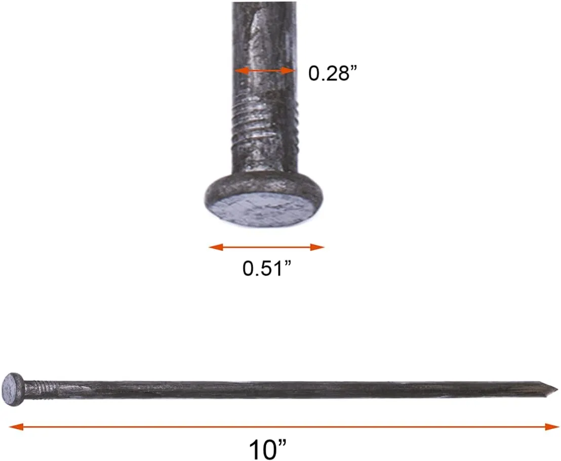 Metal Landscape Edging Anchoring Spikes, 50PCS 10 Inch Landscape Paver Edging Anchoring Spikes for Artificial Turf, Weed Barrier, Tent Spikes, Camping (50)