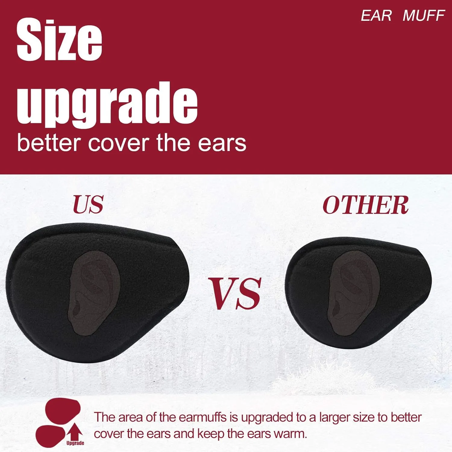 Metog Unisex Foldable Ear Warmers Polar Fleece/kints Winter EarMuffs
