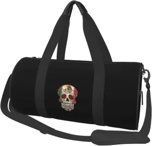 Mexican Flag Empire Mexico Pride Travel Luggage Duffel Bag Sports Rolling Foldable Duffel Bag, Black