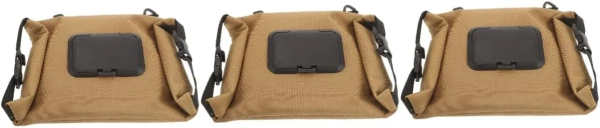 Mikikit 3pcs Multi-use Tissue Container Canvas Hanging Bag Wet Tissue Storage Camping Napkin Case Outdoor Camping Bag