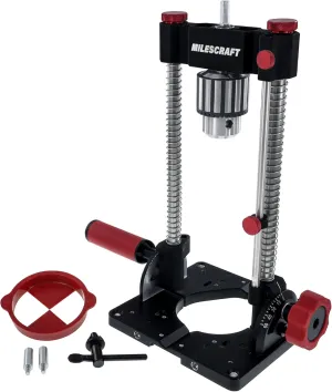 Milescraft 1348 Drill Mate PRO – Heavy-Duty Portable Drill Press Drilling Guide, ½” Chuck, Precision Drilling Jig Attachment for Drilling Angled or Straight Holes, Adjustable Drill Guide Attachment