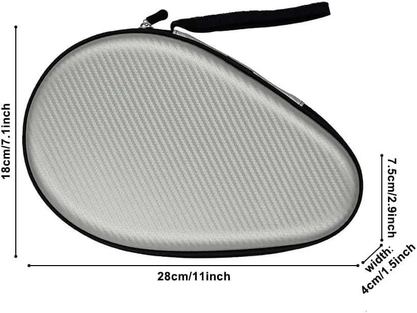 MiOYOOW Table Tennis Racket Case, Hard Shell Ping Pong Storage Bag Ping Pong Paddles Case with Zipper Can Hold 2 Short-Handled Rackets or 1 Long-Handled Racket