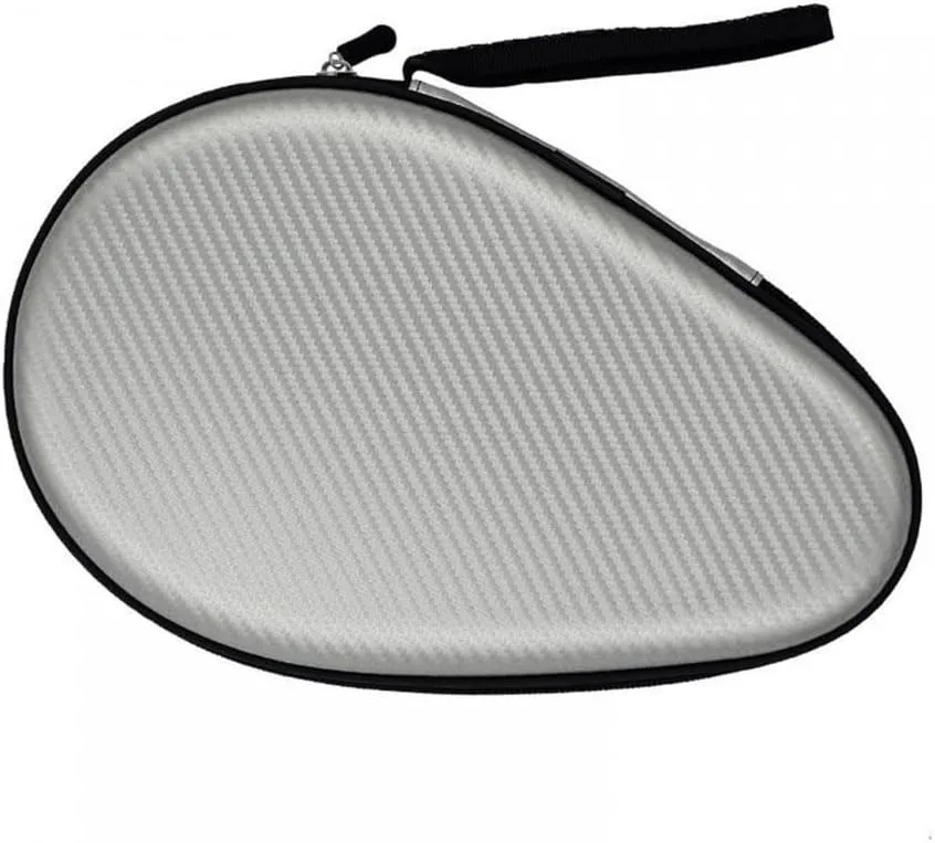 MiOYOOW Table Tennis Racket Case, Hard Shell Ping Pong Storage Bag Ping Pong Paddles Case with Zipper Can Hold 2 Short-Handled Rackets or 1 Long-Handled Racket
