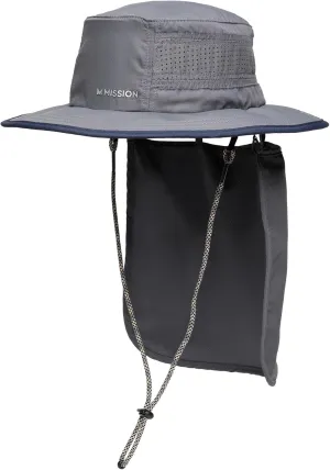 MISSION Cooling Day Venture Hat, Iron Gate - Convertible Bucket Hat with Removable Nape - Lightweight & Durable - Cools Up to 2 Hours - UPF 50 Sun Protection - Machine Washable