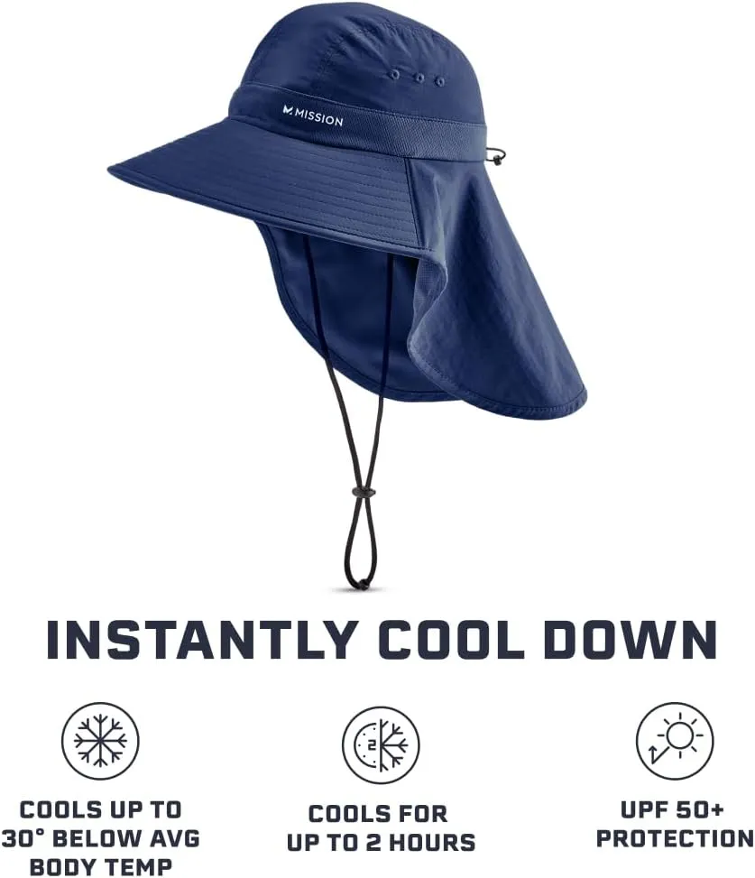 MISSION Cooling UPF Sun Defender Hat Men's & Women's Hat for Hiking, Golfing & Fishing Sweat & Water Activated Technology