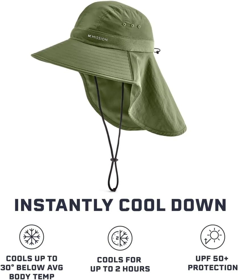 MISSION Cooling UPF Sun Defender Hat Men's & Women's Hat for Hiking, Golfing & Fishing Sweat & Water Activated Technology