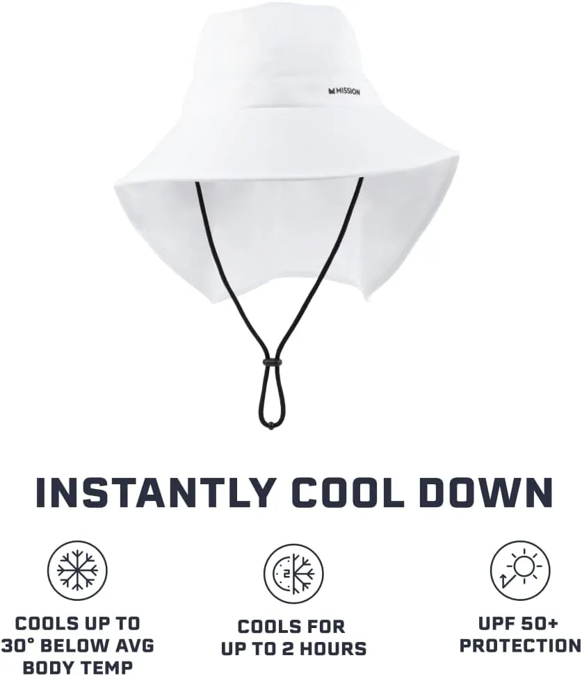 MISSION Cooling UPF Sun Defender Hat Men's & Women's Hat for Hiking, Golfing & Fishing Sweat & Water Activated Technology