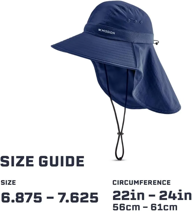MISSION Cooling UPF Sun Defender Hat Men's & Women's Hat for Hiking, Golfing & Fishing Sweat & Water Activated Technology