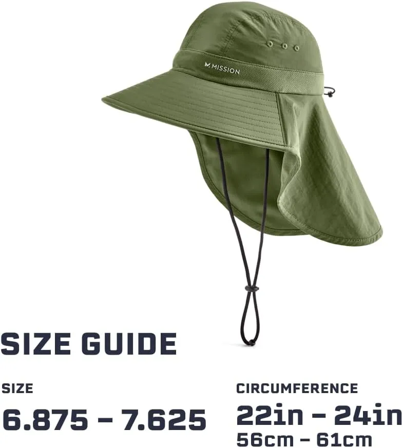 MISSION Cooling UPF Sun Defender Hat Men's & Women's Hat for Hiking, Golfing & Fishing Sweat & Water Activated Technology