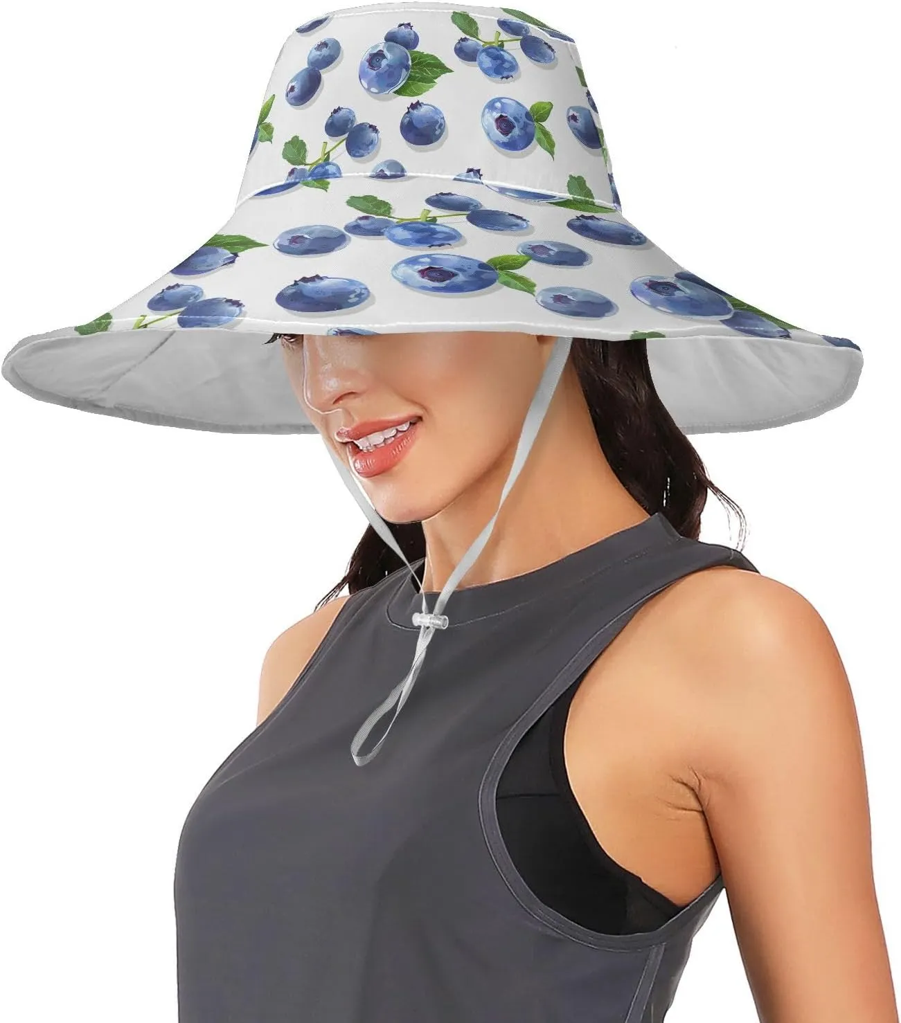 MNSRUU Wide Brim Hats for Women Watercolor Lemons Sun Hat Packable Sun Visors