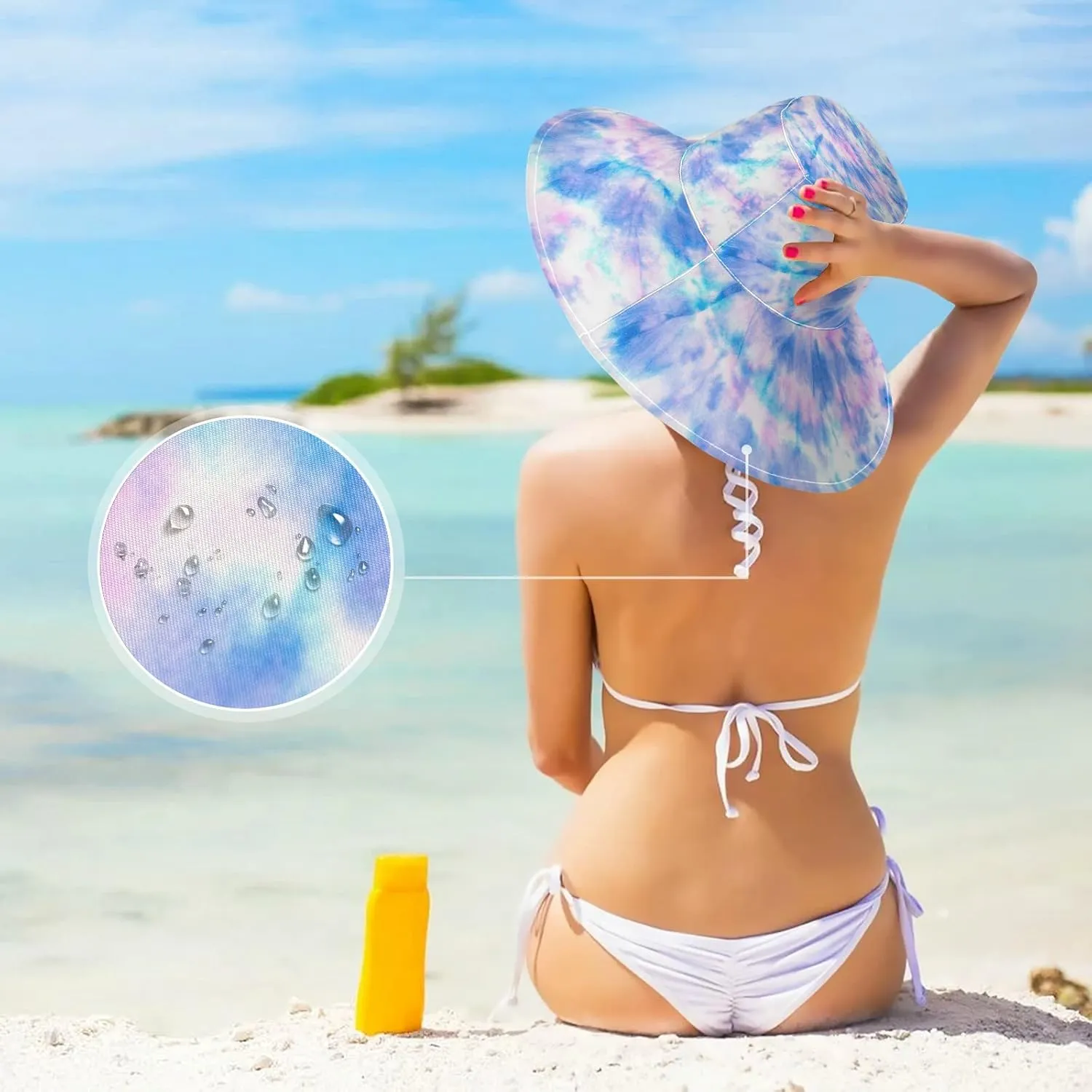 MNSRUU Wide Brim Hats Women Butterfly Sun Hat Packable Sun Visors Summer Beach Hat for UV Protection