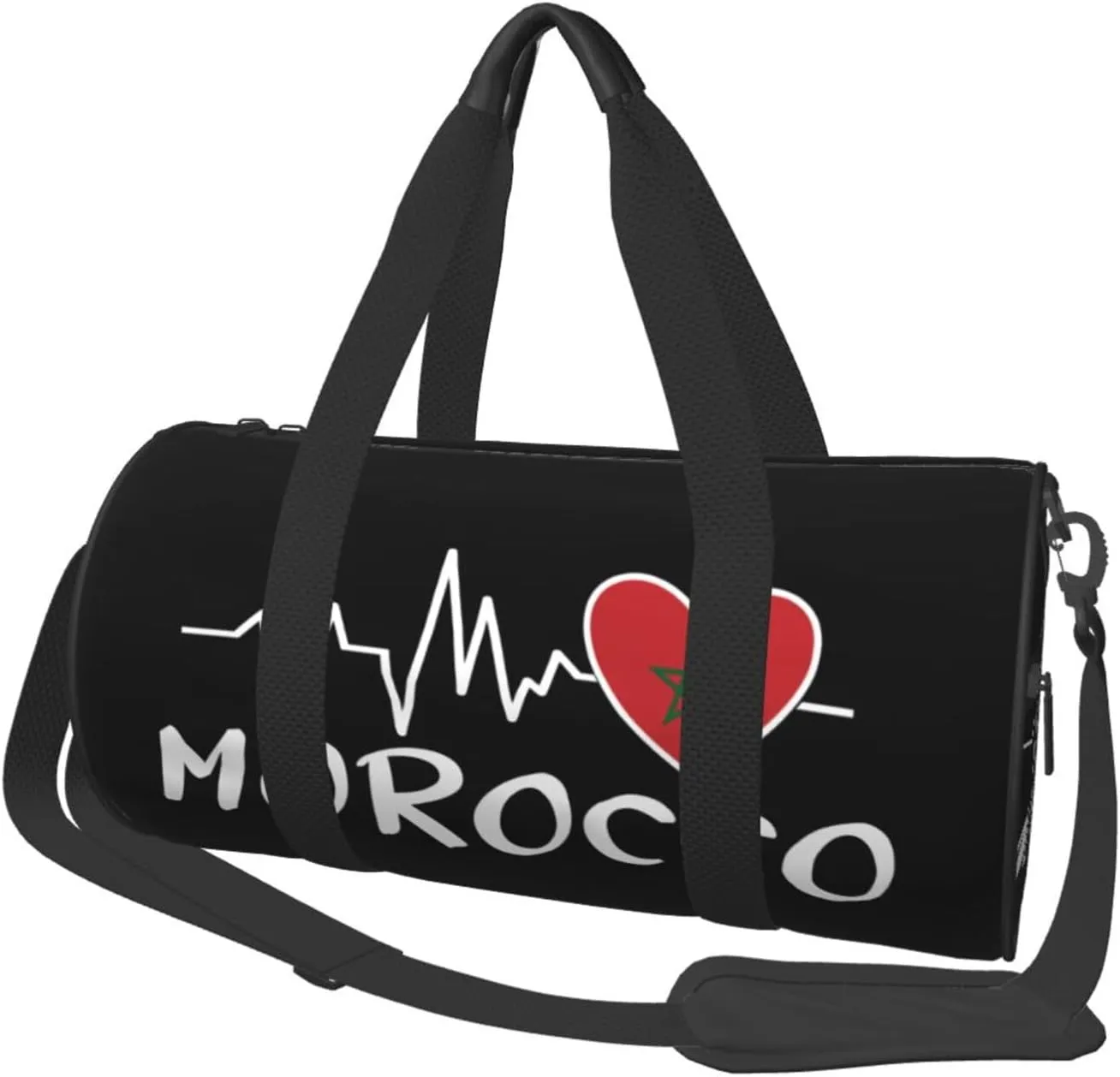 Morocco Heartbeat Duffel Bag Gym Bag Travel Sports Tote Large Foldable Beach Swim Yoga7