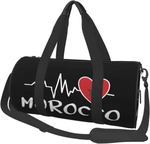 Morocco Heartbeat Duffel Bag Gym Bag Travel Sports Tote Large Foldable Beach Swim Yoga7