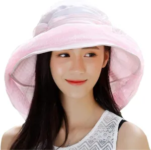 Mosquito Head Net Hat - Safari Hiking Fishing Hats Protection from Bug Insect for Women
