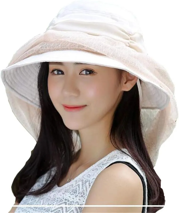 Mosquito Head Net Hat - Safari Hiking Fishing Hats Protection from Bug Insect for Women