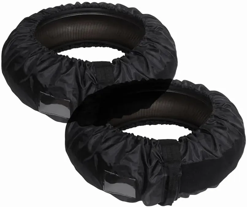 MOTO4U Motorcycle Tire Wheel Cover Wrap Tyre Storage Bag Windstop Tire Dust Cover for up to 21" Rims (Front and Rear)