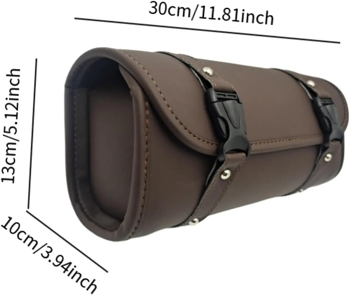 Motorcycle Front Bag Front Hanging Bag Travel Pouch Modification Large Capacity Saddlebag Luggage Pouch for Motorcycle, Brown