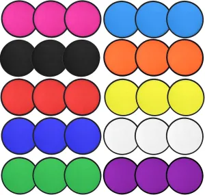 Mototo 30 Pieces Foldable Flying Disc Fans with Bag Folding Pocket Toy Set for Kids Fun Birthday Party Favors Summer Outdoor Activity Game Halloween Christmas, 10 Colors (Colorful 3)