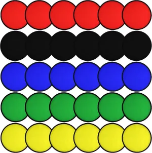 Mototo 30 Pieces Foldable Flying Disc Fans with Bag Folding Pocket Toy Set for Kids Fun Birthday Party Favors Summer Outdoor Activity Game Halloween Christmas, 5 Colors (10 inches)