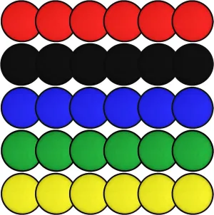 Mototo 30 Pieces Foldable Flying Disc Fans with Bag Folding Pocket Toy Set for Kids Fun Birthday Party Favors Summer Outdoor Activity Game Halloween Christmas, 5 Colors (8 inches)