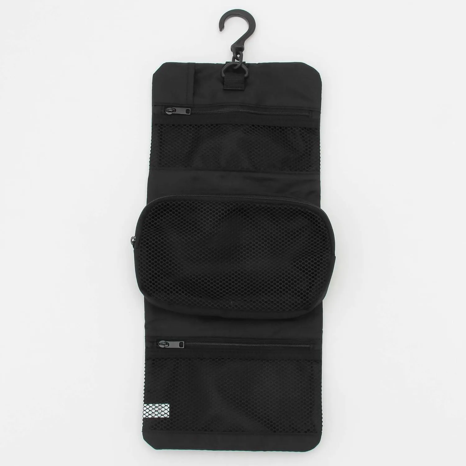 Muji Polyester Hanging Travel Case with Detachable Pouch, 12 cm Width x 18 cm Depth x 4.5 cm Height, Black
