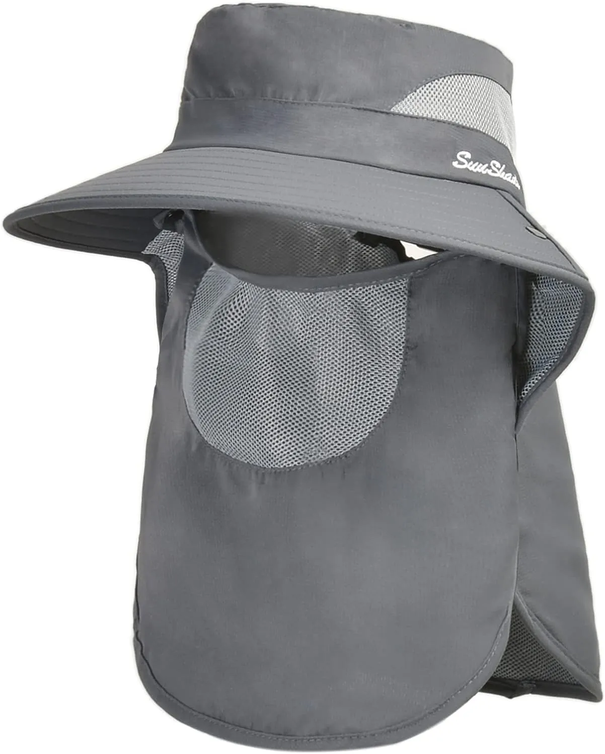 Muryobao Women's Ponytail Summer Sun UV Protection Hat Foldable Wide Brim Boonie Hats for Beach Safari Fishing