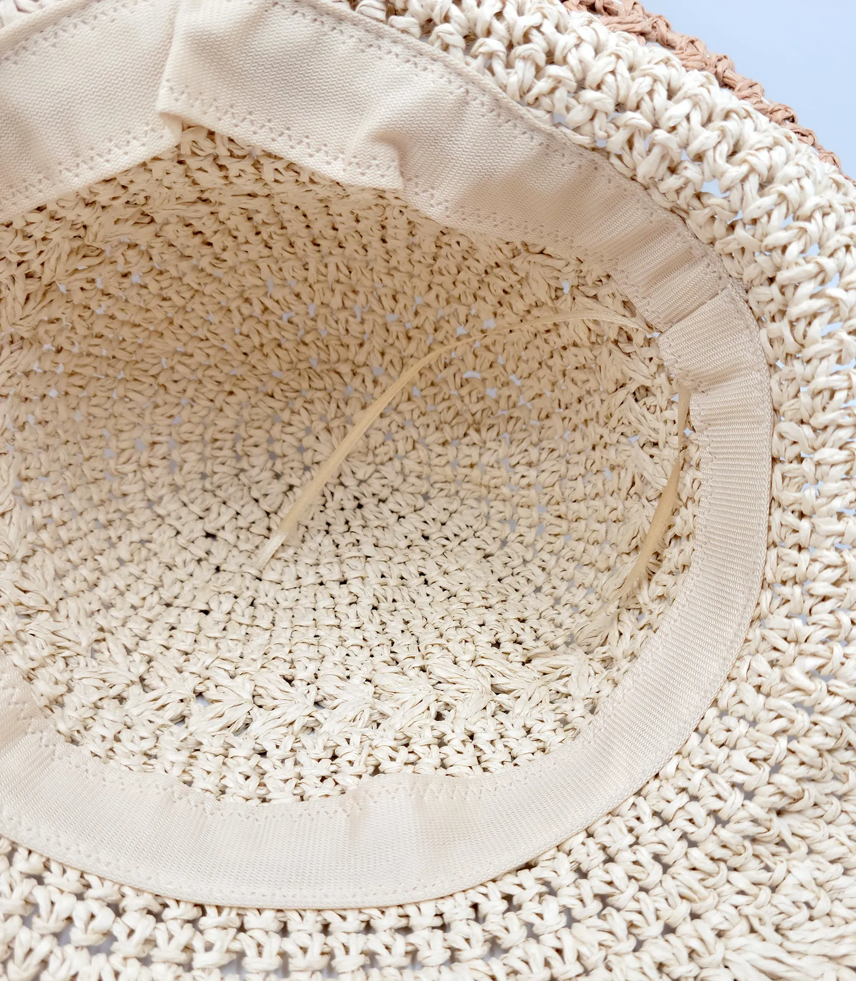 Natural Crochet Size Adjustable Foldable Straw Beach Hat