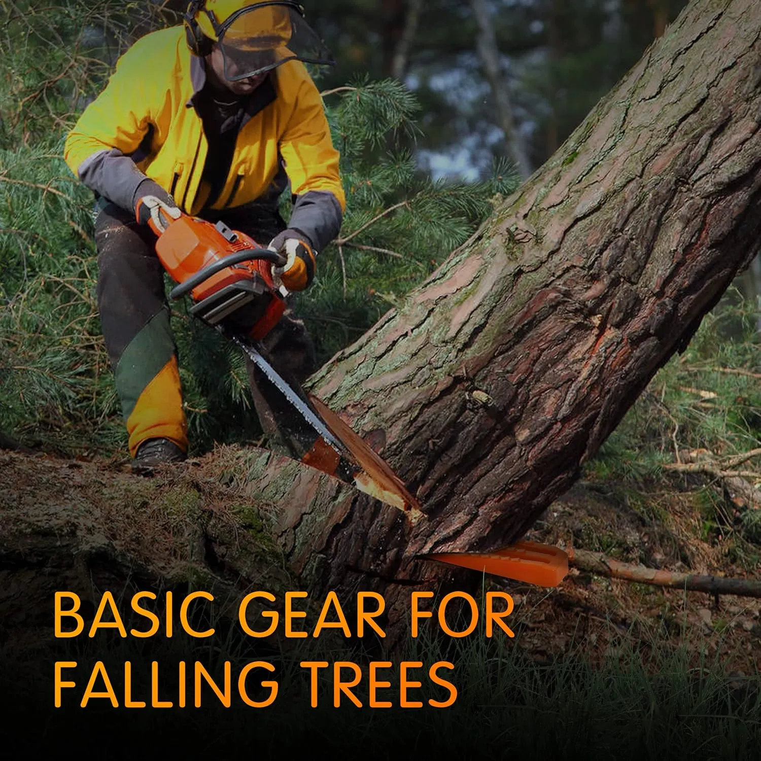 NEO-TEC 6 pack Tree Felling Wedges, chainsaw wedges, 5.5" 8" tree cutting equipment, tree cutting equipment with Spikes for Safe Tree Cutting