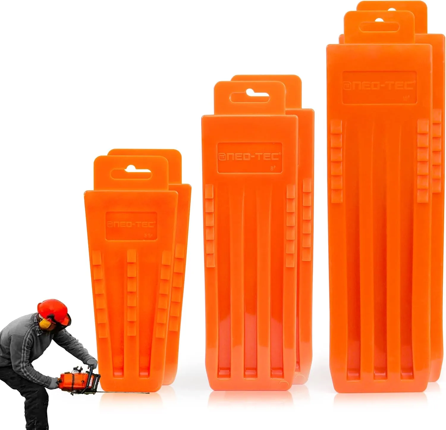 NEO-TEC 6 pack Tree Felling Wedges with Spikes for Safe Tree Cutting (5.5" 8" 10", 2 2 2)