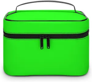 Neon Green Or Choose Your Color Cosmetic Bag, Travel Portable Makeup Bag for Purse Pouch Beauty Zipper Organizer Toiletry Bag for Women