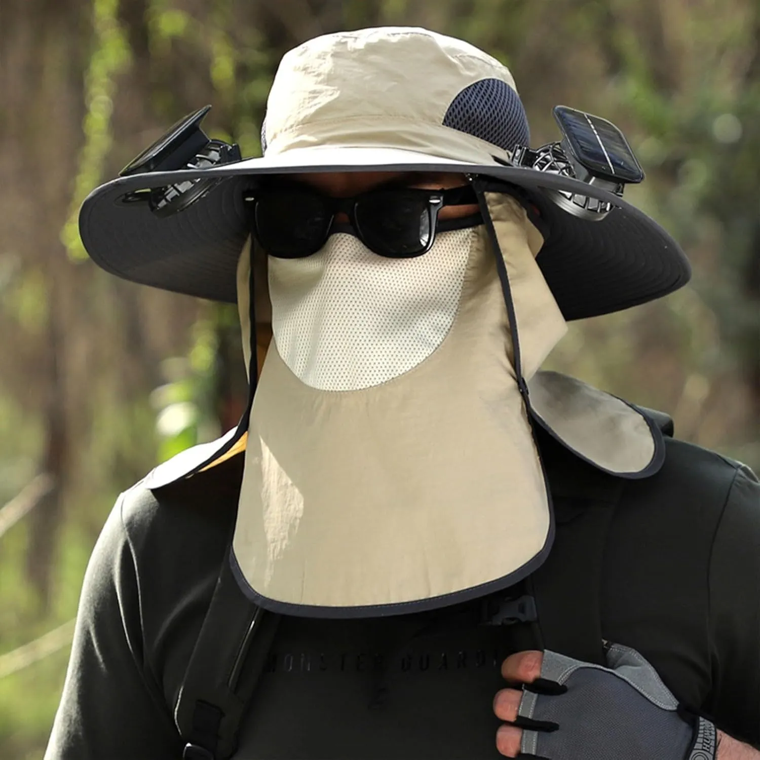New Ultralight Solar Fan Sun Hat, Wide Brim Solar Fan Hat USB, Solar Powered Fan Hats for Men Fishing UPF 0