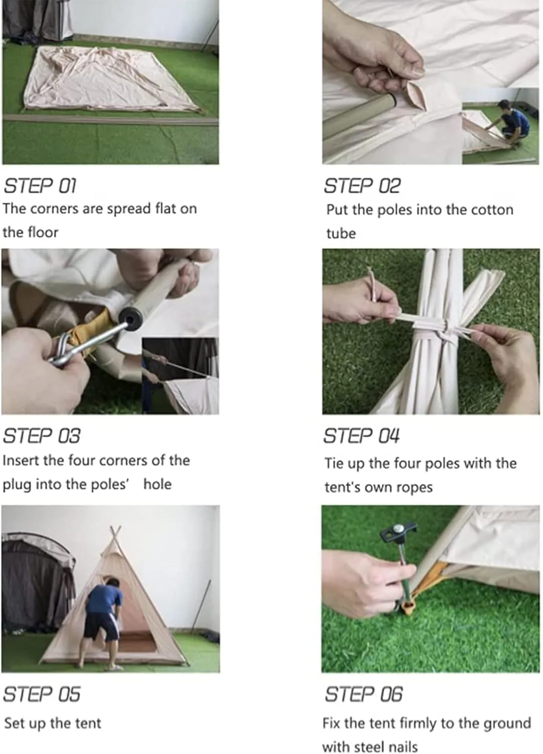 NIEH Pyramid Tent Indian Teepee Tents with Sun Shelter 3 4 People Family Tent Outdoor Camping Cotton Tent Yurt Tent for Mountaineering Hiking Camping