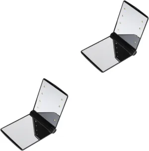 NOLITOY 2pcs Led Lighted Makeup Mirror Portable Compact Led Cosmetic Folding Mirror for All Skin Types Lightweight Design for Travel and Black