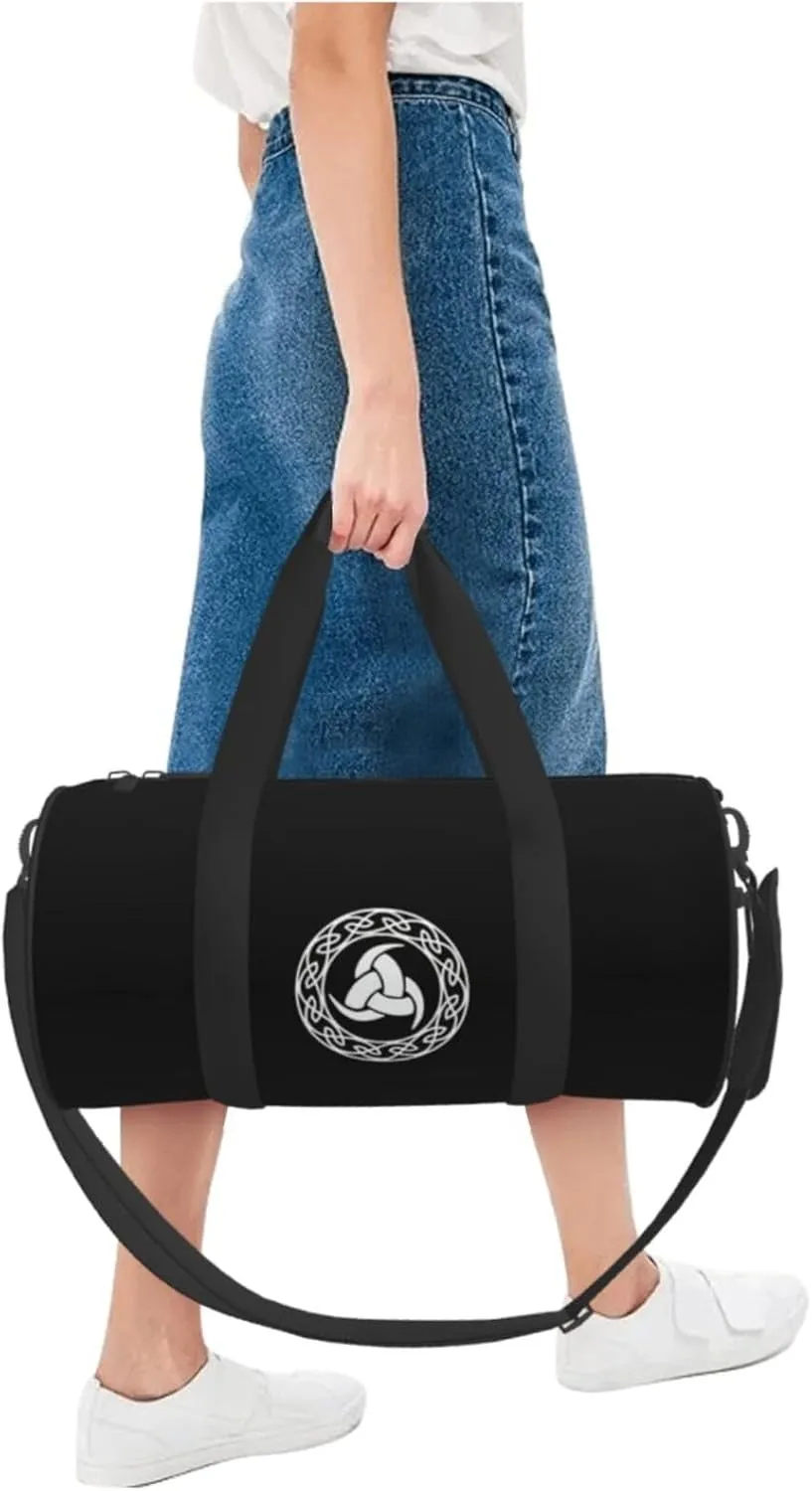 Norse Mythology Viking Travel Luggage Duffel Bag Sports Rolling Foldable Duffel Bag, Black