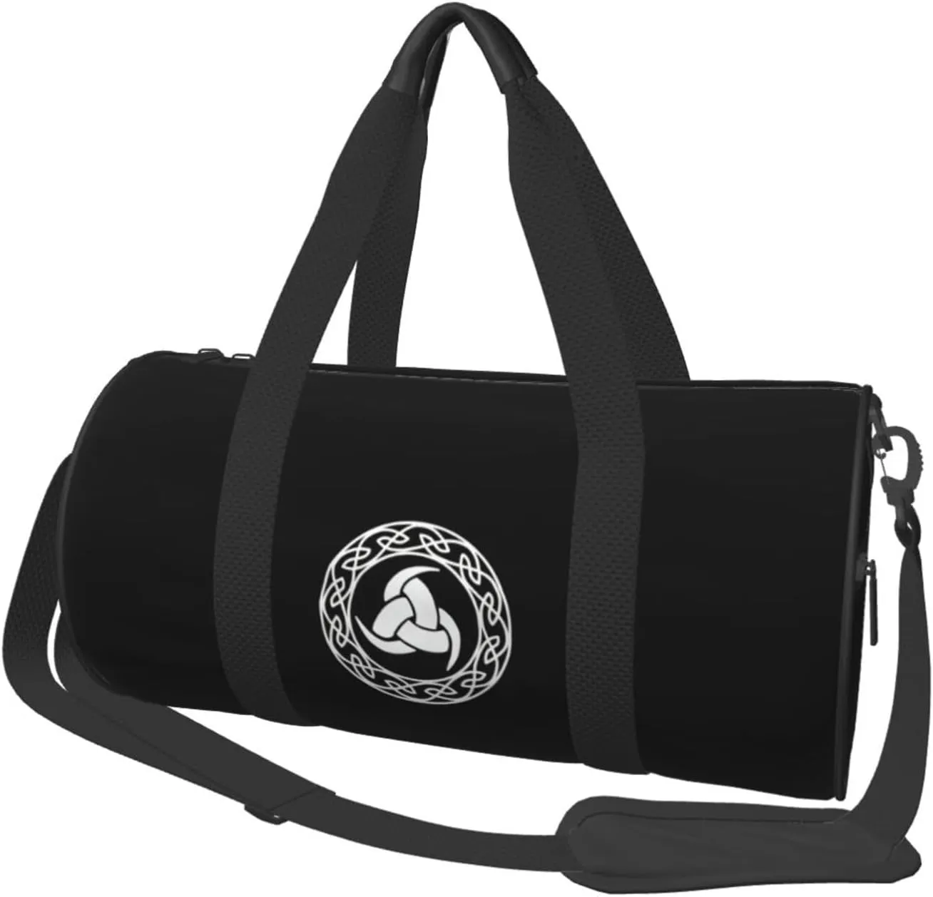 Norse Mythology Viking Travel Luggage Duffel Bag Sports Rolling Foldable Duffel Bag, Black