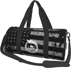 Norse Mythology Viking Travel Luggage Duffel Bag Sports Rolling Foldable Duffel Bag, Black