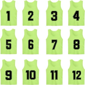 Numbered Scrimmage Training Vest - Soccer, Pinnies - Practice Jersey Pennies for Kids,Youth and Adults