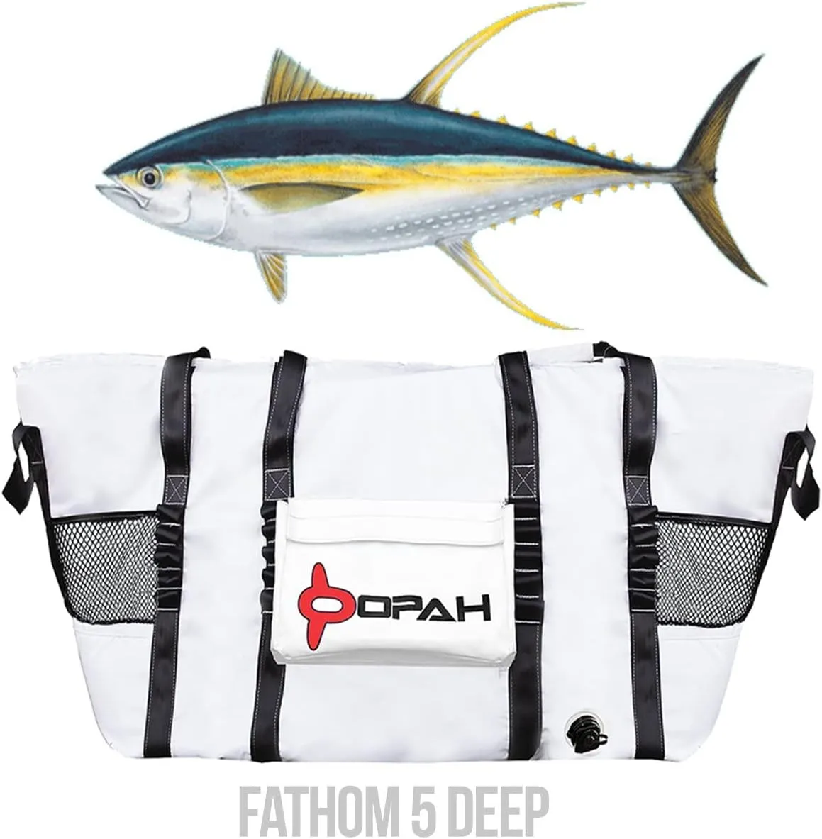 Opah Gear Fathom 5 Deep Insulated Fish Kill Cooler Bag for Tuna, 58" L x 18" W x 30" H, Heavy Duty, Marine-Grade Vinyl, Waterproof, UV Resistant, Camping & Fishing