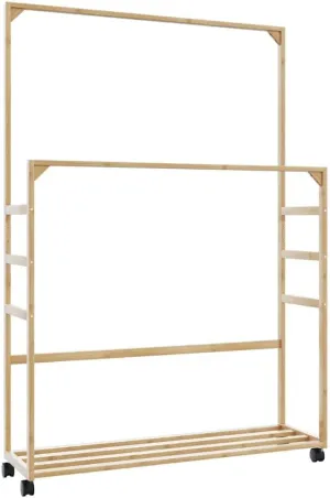 Organize Clothes with Mobile Clothes Rack, Storage Shelves, Sturdy Construction, 35.4" x 13.8" x 61"