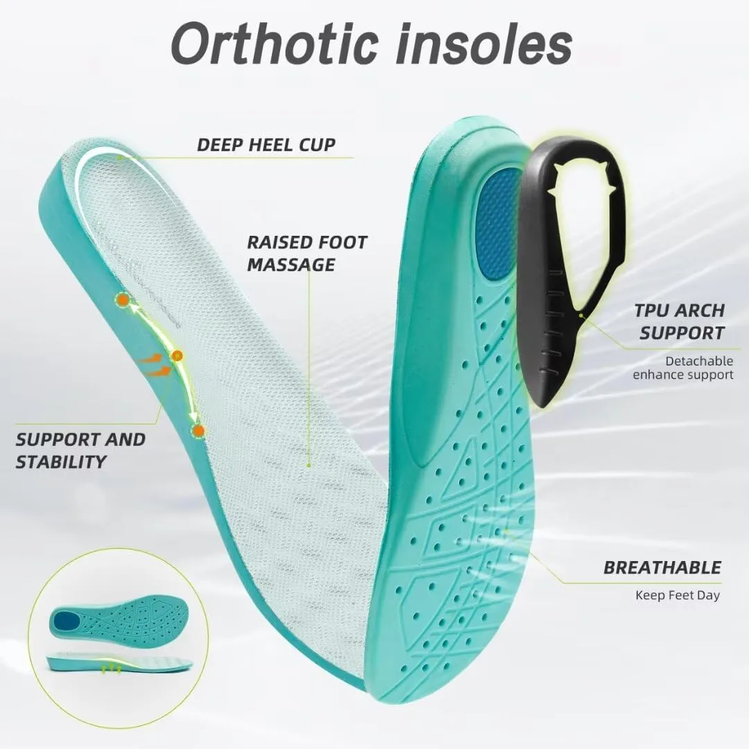 OrthoComfoot Men's Orthopedic Diabetic Wide Walking Shoes: Comfortable Casual Arch Support Plantar Fasciitis Fashion Sneakers, Work Tennis Orthotic High Arch Swollen Feet Shoes for Foot Heel Pain