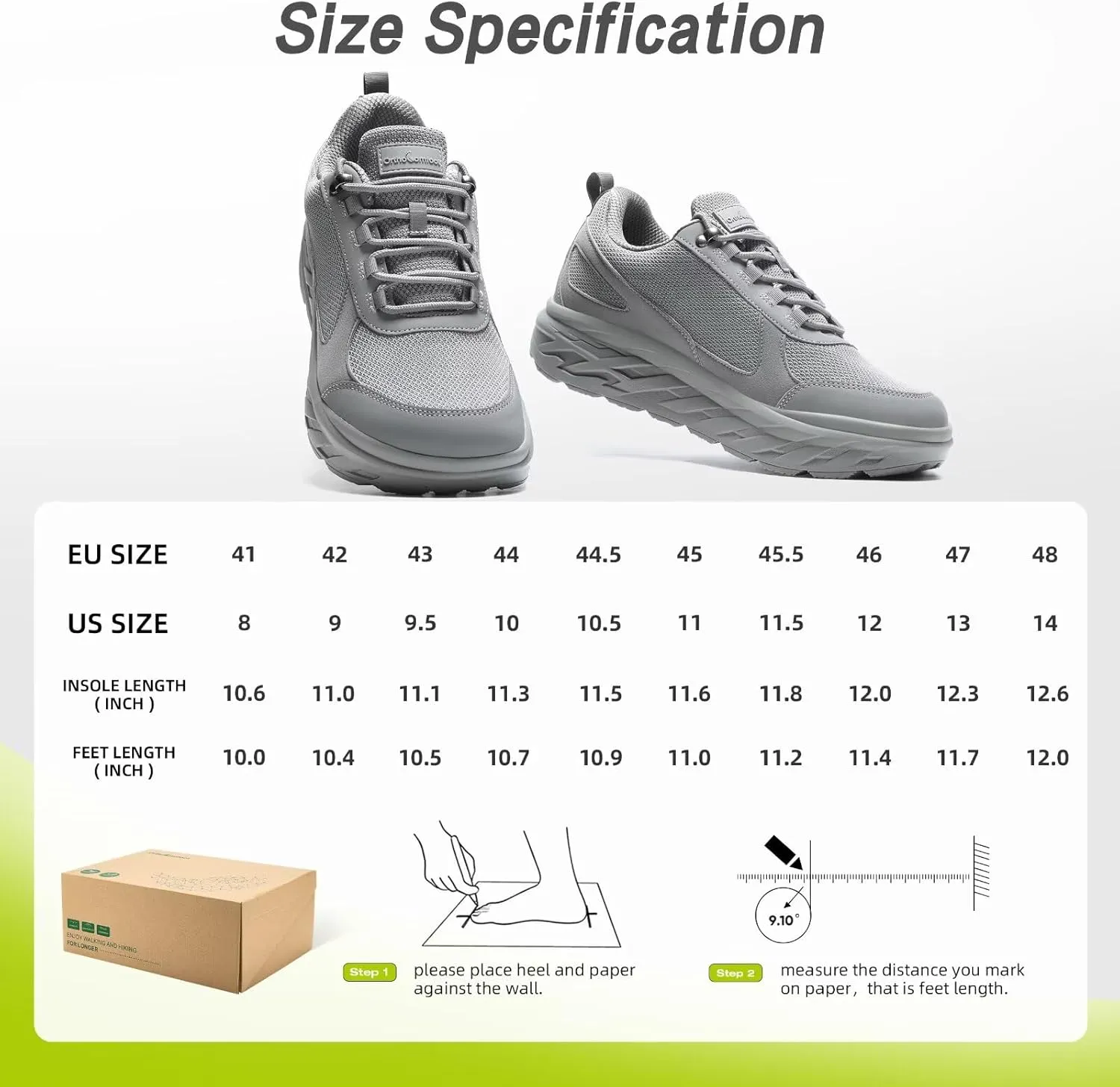 OrthoComfoot Men's Orthopedic Diabetic Wide Walking Shoes: Comfortable Plantar Fasciitis Fashion Sneakers with Arch Support for Swollen, Casual Hammer Toes Shoes for Foot and Heel Pain Relief
