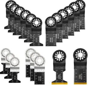 Oscillating Blades,20PCS Saw Blades Multitool Blades Set,Universal Wood,Plastic,Metal Quick Multi-Tool Blade Oscillating Multitool Accessories