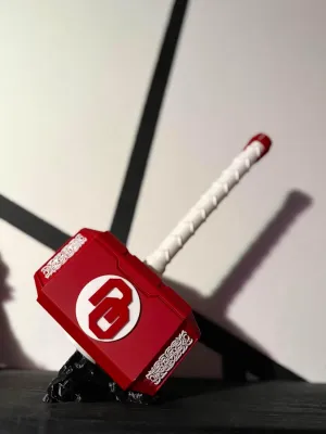 OU Sooner Custom Thor Hammer, 12.5 Inch Sports Fan Decor with Display Base