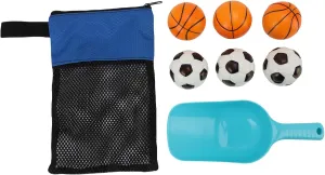 Outdoor Beach Toss Game Set, Beach Game Set Include Soccer Toys, Basketball Toys, Shovel, Storage Bag for Family Fun
