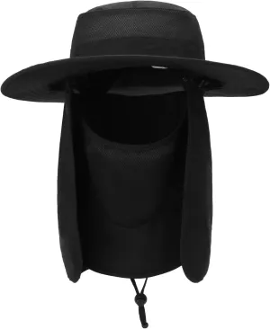 Outdoor Sun Hat UPF 50 Protection Waterproof Fishing hat Face Cover Summer Neck Flap Hat